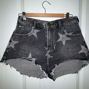 One Teaspoon cut off denim shorts with stars